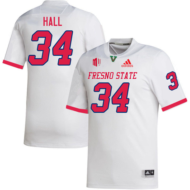 Fresno State Bulldogs #34 DaJhon Hall College Football Jerseys Stitched-White